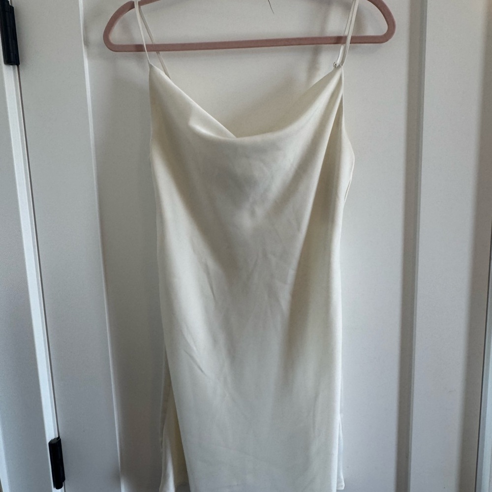 Urban Outfitters Cream Strapless Cowl Slip Dress